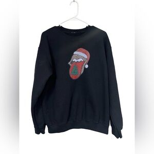 Black Sweatshirt with Festive Design